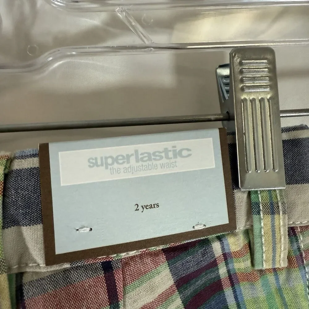 New Gap Chino Pants Boys 2 Years Mulitcolor Plaid Button Zip